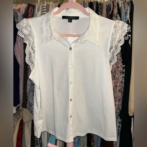 Marc New York Crochet Flutter Top